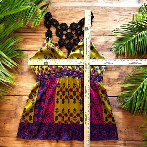 Hale Bob Boho Silk Blend Halter Top – Size L - Picture 6 of 11